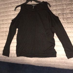 Black cold shoulder sweater
